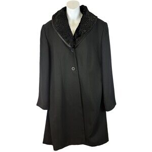 Jon Lawrence Black Trench Coat 18W NWT Removable Collar Plus Size 975241